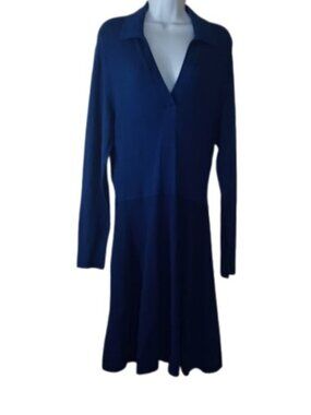 89th & Madison Womens Drop Waist Sweater Dress In Medieval Blue L New